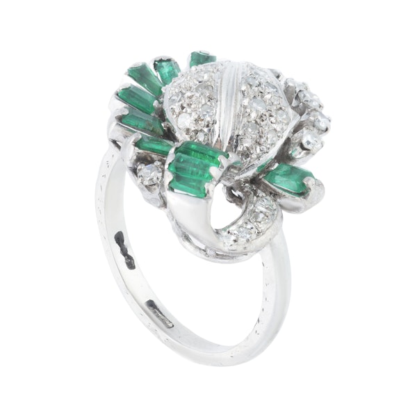 An Emerald Diamond Dress Ring - image 2
