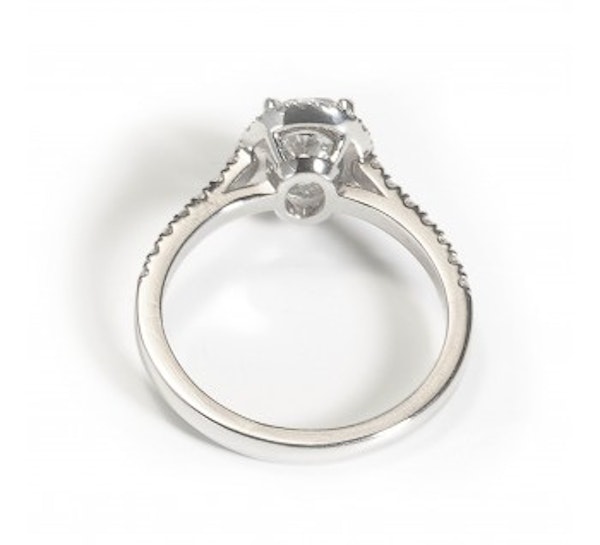 Oval Diamond Micro Pavé Halo Platinum Ring, 1.00ct D VS2 - image 3
