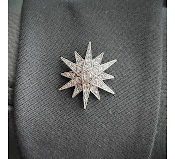 Rose Cut Diamond And Gold Star Pendant 1.50ct - image 3