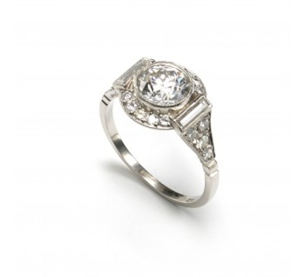 Platinum Diamond Cluster Ring, 1.48ct - image 2