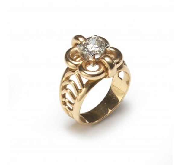 Vintage French Diamond Ring, 0.91ct - image 2