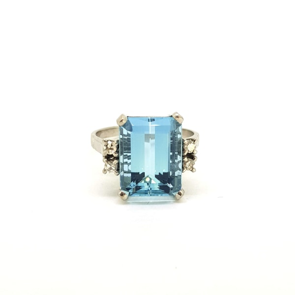 Aquamarine and Diamond ring, c1930 @Finishing Touch - image 2