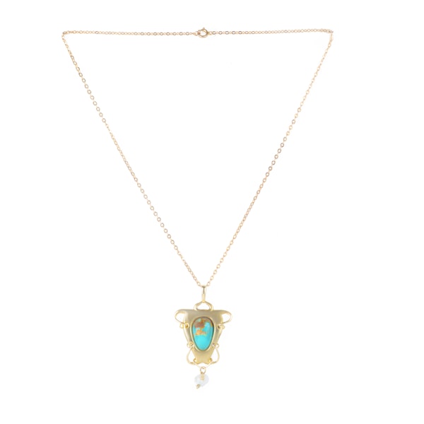 A Turquoise Gold Pendant by Archibald Knox - image 2