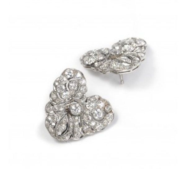 Vintage Belle Époque Style Diamond Earrings, 4.00ct, Circa 1940 - image 3