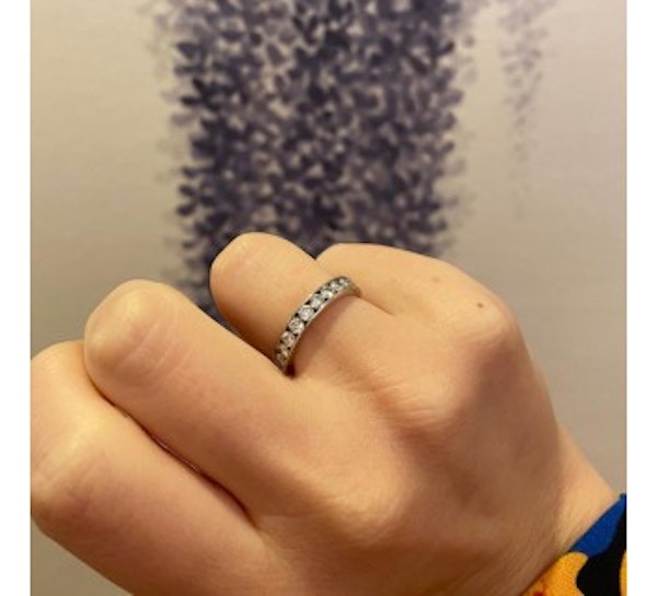 1.04ct Diamond And White Gold Half Eternity Ring - image 2