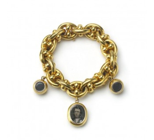 Victorian Gold Locket Nautical Bracelet, With Collodion Positive Photograph, Circa 1865 - image 2