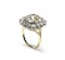 Cushion Diamond Silver-Upon-Gold Cluster Ring, 4.18ct - image 2