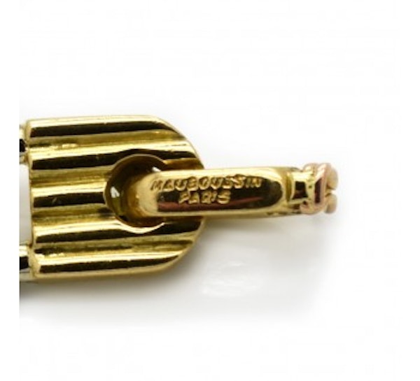 Mauboussin Bi-Colour Gold Padlock Bracelet Circa 1980 - image 3