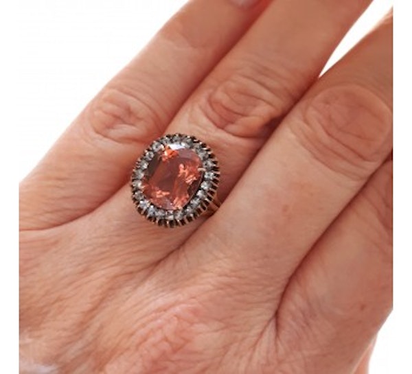 Pink Tourmaline And Gold Cluster Ring - image 3