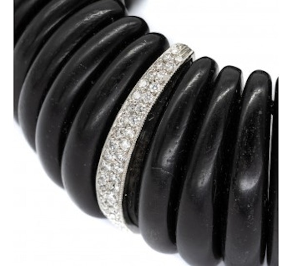 Ebony Diamond And Platinum Cuff Bracelet - image 2