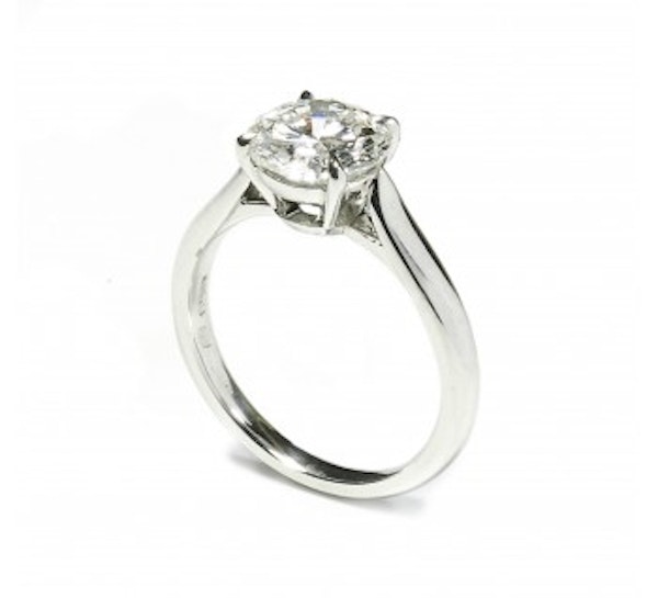 Brilliant Cut Solitaire Diamond And Platinum Ring 2.00ct - image 2