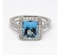 Aquamarine, Diamond And Platinum Cluster Ring - image 2