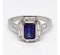 Sapphire, Diamond And Platinum Mitre Set Ring - image 2