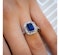 Sapphire, Diamond And Platinum Mitre Set Ring - image 3
