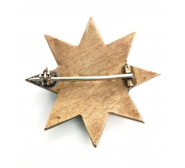 Antique Bohemian Garnet Star Brooch, Circa 1890 - image 3