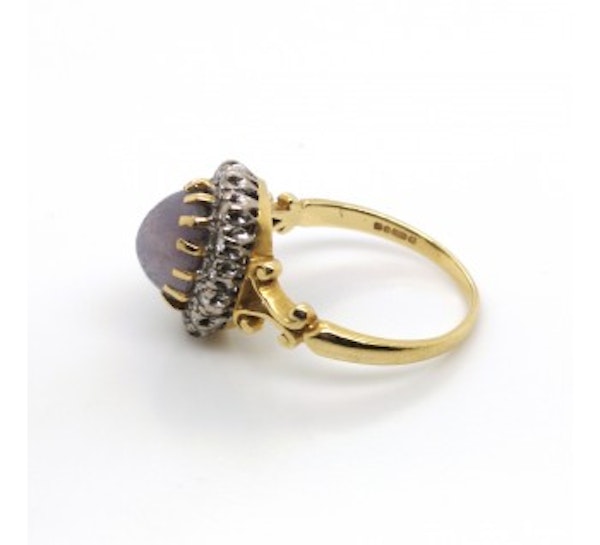 Star Sapphire And Diamond Cluster Ring - image 3