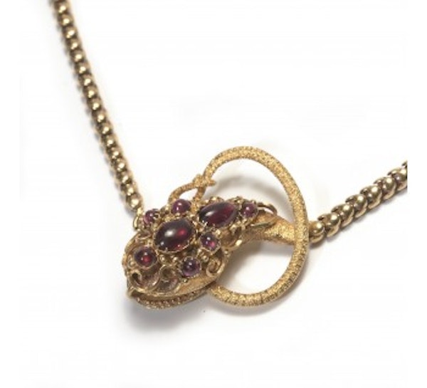 Antique Garnet And Gold Snake Necklace, Circa 1840 - image 4