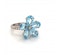 Blue Topaz And Diamond Flower Ring - image 3