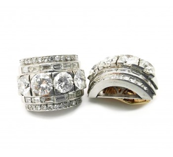 Art Deco Diamond Earrings, Circa 1940 - image 3