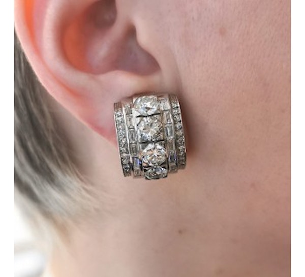 Art Deco Diamond Earrings, Circa 1940 - image 4