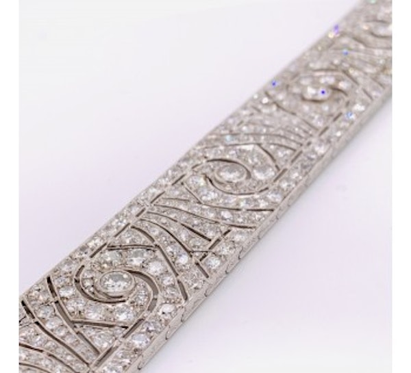 French Art Deco Diamond Platinum Bracelet - image 3