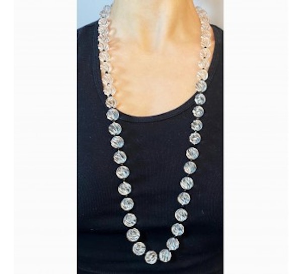 Carved Rock Crystal And Black Onyx Necklace - image 4