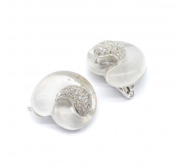 Rock Crystal And Diamond Earrings - image 3