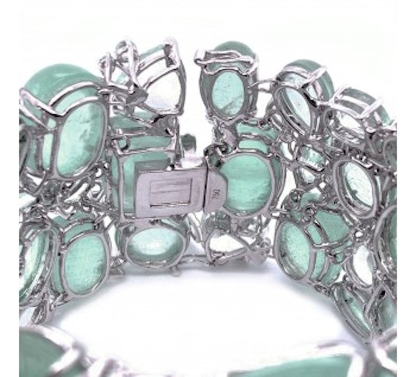 Aquamarine Multi-Stone Bracelet With Diamond In White Gold - image 3