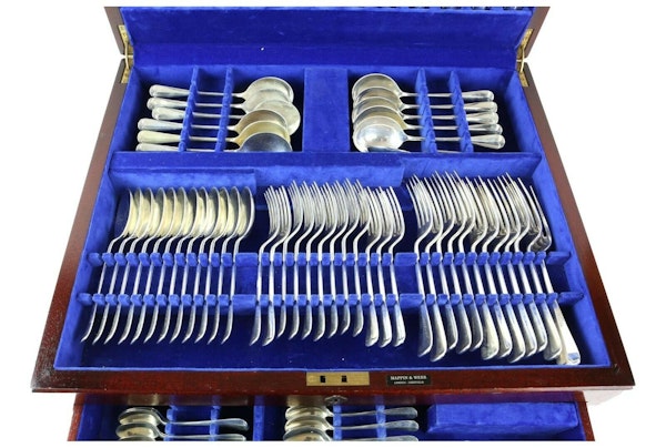 MAPPIN & WEBB Sterling Silver Cutlery - RATTAIL - 112 Piece Canteen for 12 - image 3