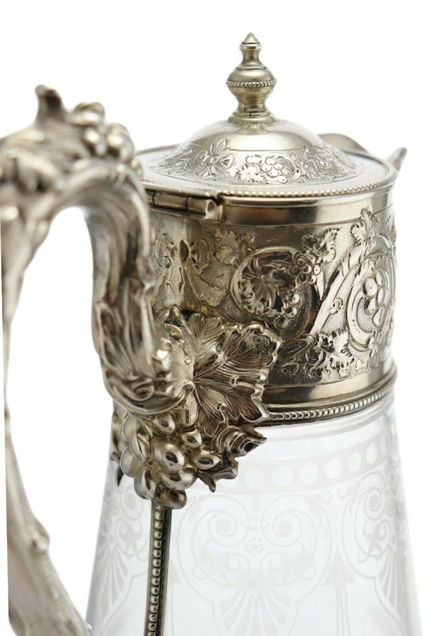 ANTIQUE - MARTIN HALL & Co - Sterling Silver CLARET JUG / Decanter - 1868 - image 8