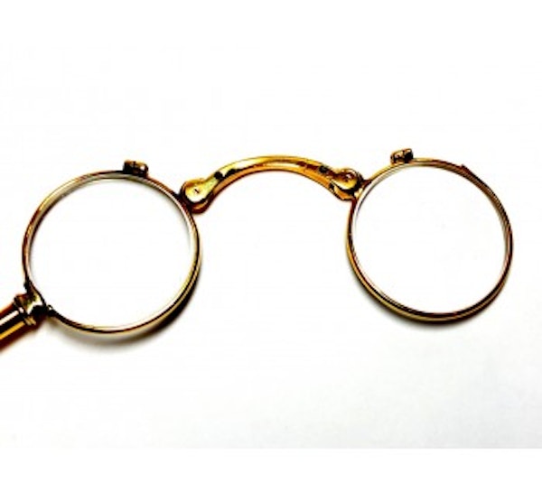 Vintage Gold Snake Lorgnette With Sapphire Ruby and Diamond, Circa 1940 - image 4