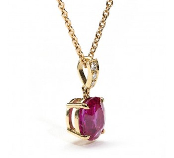 Ruby Diamond And 18ct Gold Pendant - image 2