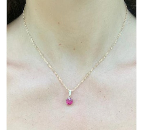Ruby Diamond And 18ct Gold Pendant - image 4
