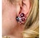 Modern Pink Tourmaline Diamond and Gold Cluster Earrings - image 2