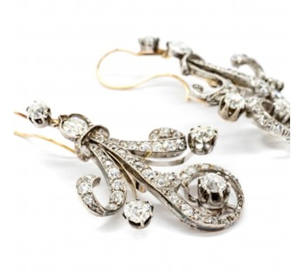 Antique Diamond Earrings, Circa 1890 - image 3