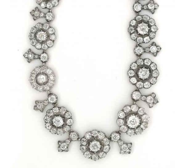 Antique Diamond Cluster Necklace, 27.00ct - image 2