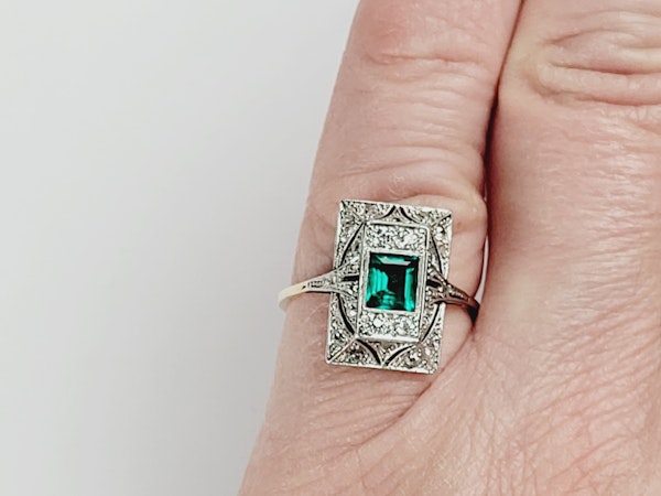 Fine Edwardian emerald and diamond ring sku 5129  DBGEMS - image 5