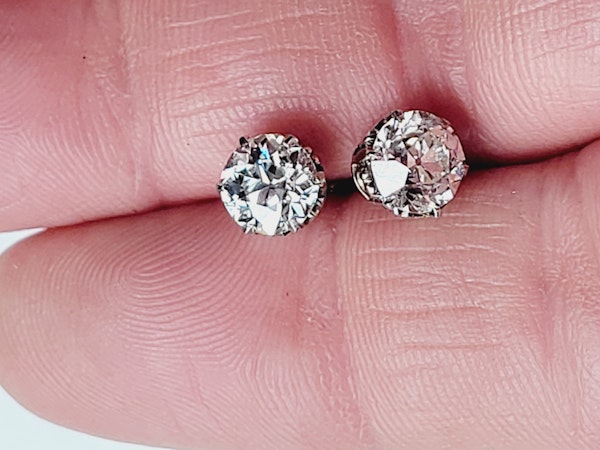 2ct old cut diamond stud earrings sku 5105  DBGEMS - image 3