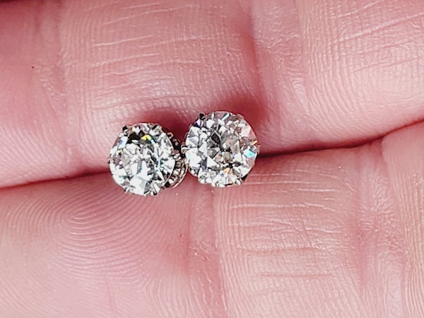 2ct old cut diamond stud earrings sku 5105  DBGEMS - image 4
