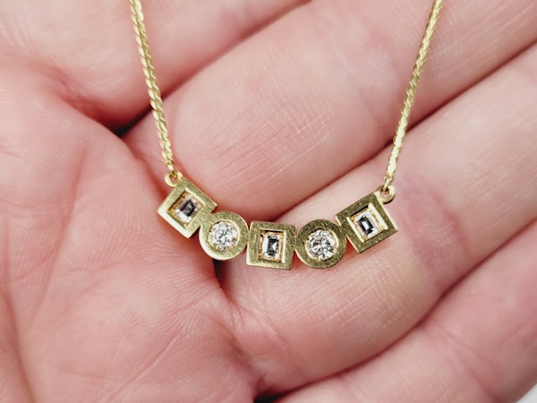 Cool diamond gold necklace sku 5115  DBGEMS - image 3