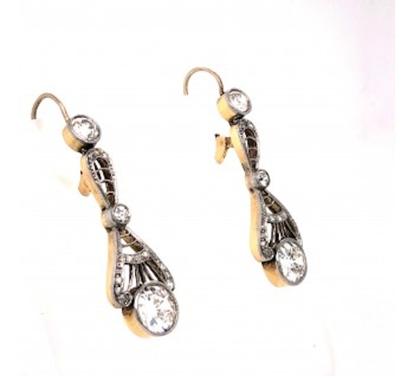 Diamond Drop Earrings, 2.40ct - image 3