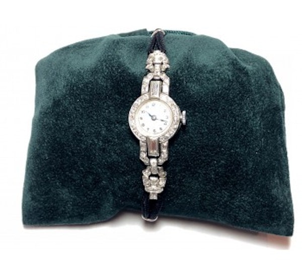 Art Deco Diamond And Platinum Cocktail Manual Wristwatch, Circa 1930 - image 2