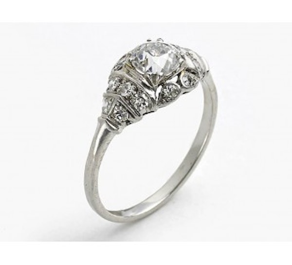 Vintage Diamond And Platinum Ring, 0.86ct, Circa 1940 - image 2