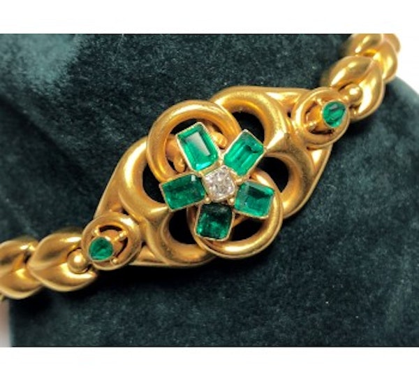 Victorian Emerald, Diamond And Gold Bracelet, Circa 1880 - image 3