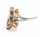 Mocha Stone Agate, Diamond, Padparadscha Sapphire And White Gold Dragonfly Brooch - image 2