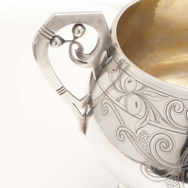 Russian silver Art Nouveau punch bowl and kovsh - image 6