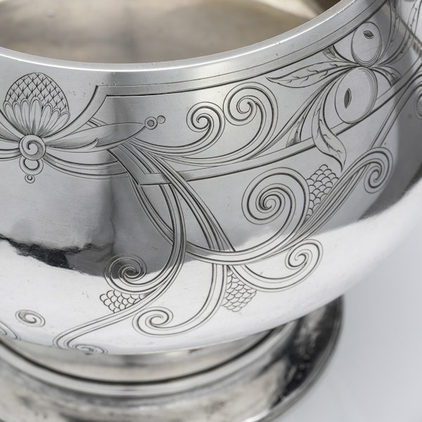 Russian silver Art Nouveau punch bowl and kovsh - image 7