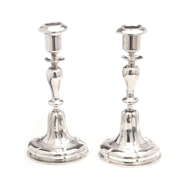 Russian silver pair of candlesticks - image 2