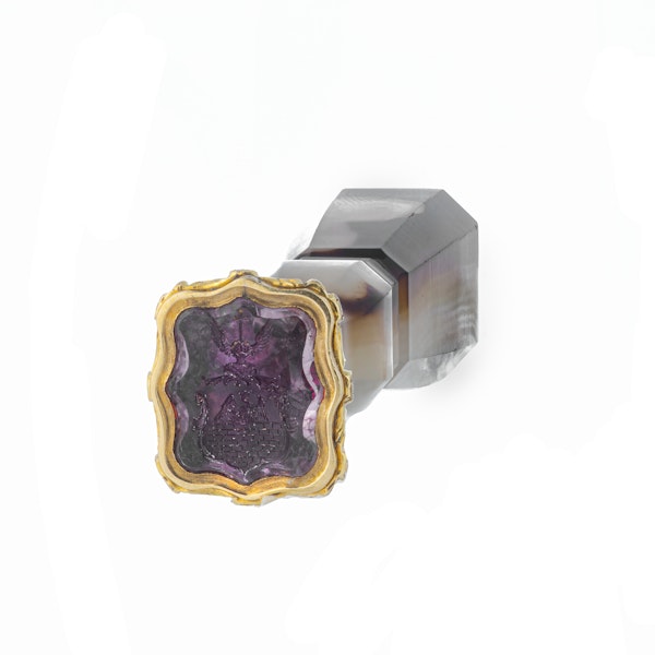 An Agate Amethyst Gold Desk Seal - image 2
