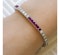 Modern Ruby Diamond and Platinum Line Bracelet - image 3